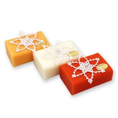 Sheep milk soap 100g decorated with a star, Classic/Orange/Blood orange 
