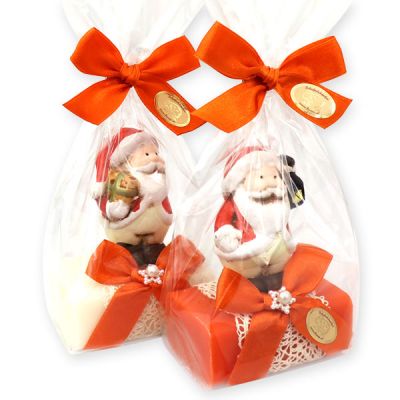Sheep milk soap 100g decorated with santa in a cellophane, Classic/Blood orange 
