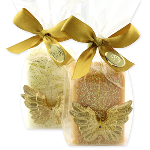 Sheep milk soap 100g, decorated with golden angel's wings in a cellophane, Classic/quince 