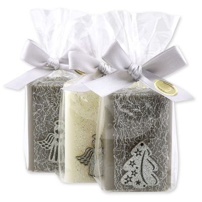 Sheep milk soap 100g decorated with christmas motifs, Classic/Christmas rose 