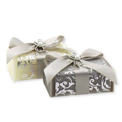 Sheep milk soap 100g decorated with a ribbon, Classic/Christmas rose 