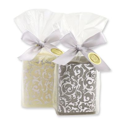 Sheep milk soap 100g decorated with a ribbon in a cellophane bag, Classic/Christmas rose 