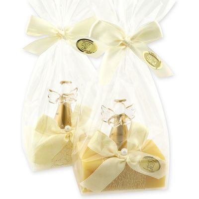 Sheep milk soap 100g decorated with an angel in a cellophane bag, Classic/Swiss pine 