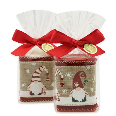 Sheep milk soap 100g decorated with a ribbon in a cellophane, Classic/Pomegranate 
