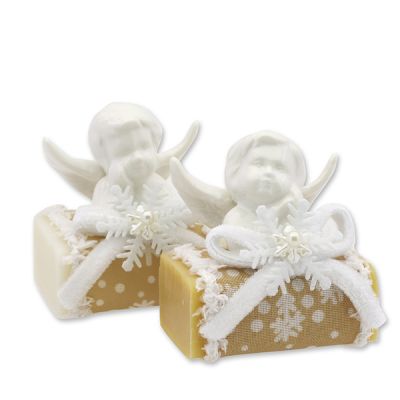 Sheep milk soap 100g decorated with an angel, Classic/Swiss pine 