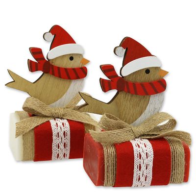 Sheep milk soap 100g decorated with a bird, Classic/Pomegranate 
