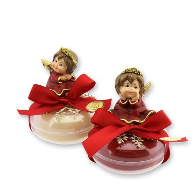Sheep milk soap 100g in a box deocrated with an angel, Classic/pomegranate 
