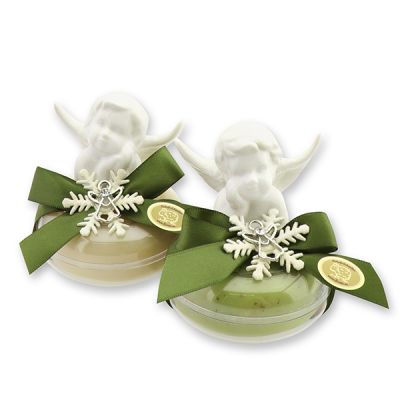 Sheep milk soap 100g in a box decorated with an angel, Classic/verbena 
