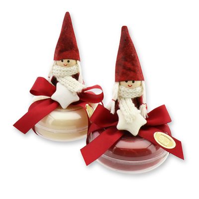 Sheep milk soap 100g in a box deocrated with a gnome, Classic/pomegranate 