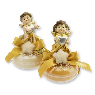 Sheep milk soap 100g in a box deocrated with an angel, Classic/swiss pine 