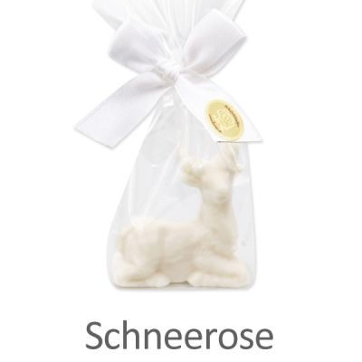 Schafmilchseife Hirsch 30g in Cello, Schneerose 