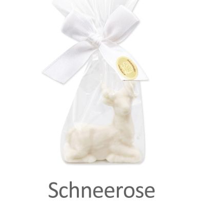 Schafmilchseife Hirsch 30g in Cello, Schneerose 