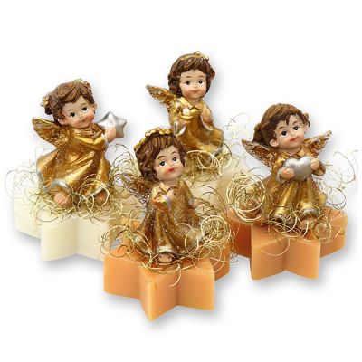 Sheep milk star soap 20g decorated with an angel, Classic/quince 