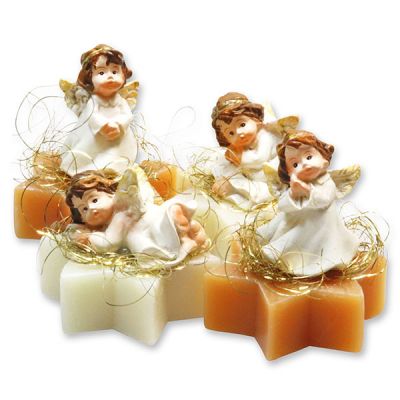 Sheep milk star soap 20g decorated with an angel, Classic/quince 