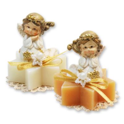 Sheep milk star soap 20g decorated with an angel, Classic/quince 