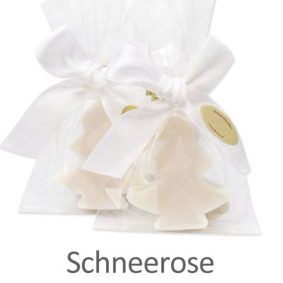 Schafmilchseife Tannenbaum mini 16g in Cello, Schneerose 