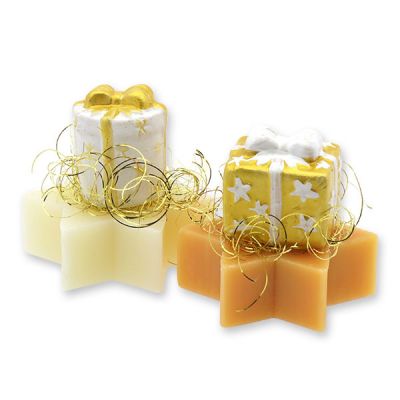 Schafmilchseife Stern 20g dekoriert mit Geschenkspaket, Classic/Zirbe 