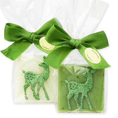 Sheep milk soap 35g decorated with a fawn in a cellophane, Classic/verbena 