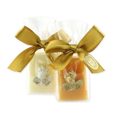 Sheep milk guest soap 25g decorated with an angel in a cellophane, Classic/quince 