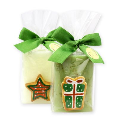 Sheep milk soap 100g decorated with gingerbread decorations in a cellophane, Classic/verbena 