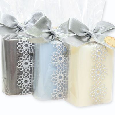 Sheep milk soap 100g, decorated with an ornament ribbon in a cellophane, sorted 
