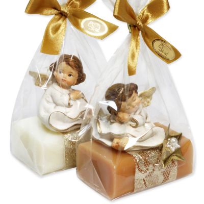 Sheep milk soap 100g decorated with an angel in a cellophane, Classic/quince 