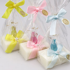 Sheep milk soap 100g, decorated with a glass angel in a cellophane, Classic 