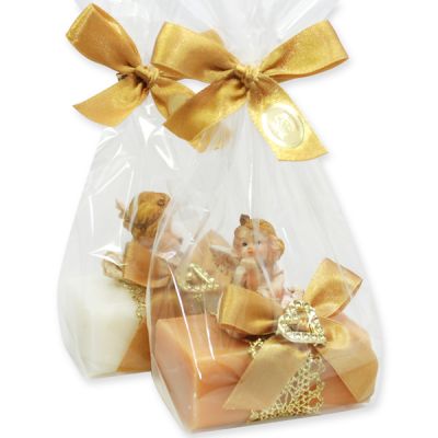 Sheep milk soap 100g decorated with an angel in a cellophane, Classic/quince 