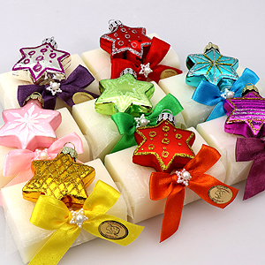 Sheep milk soap 100g, decorated with a glass christmas star, Classic 