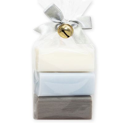 Sheep milk soap 100g, decorated with a bell in a cellophane, sorted 