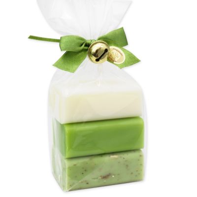 Sheep milk soap 100g, decorated with a bell in a cellophane, sorted 