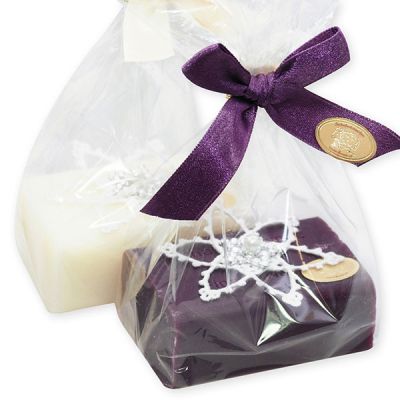 Sheep milk soap 100g, decorated with a star in a cellophane, Classic/elder 
