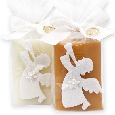 Sheep milk soap 100g, decorated with an angel in a cellophane, Classic/quince 