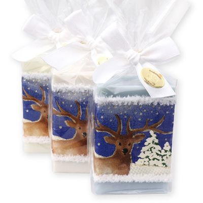 Sheep milk soap 150g, decorated with a deer ribbon in a cellphane, sorted 