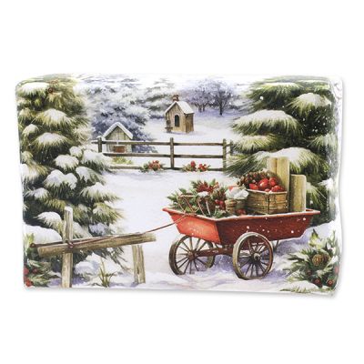 Schafmilchseife eckig 150g Classic "Weihnachtszauber-Motiv 19" 