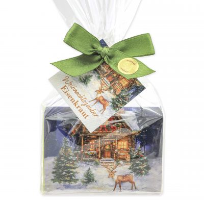 Schafmilchseife eckig 150g Eisenkraut "Weihnachtszauber-Motiv 11" in Cello 