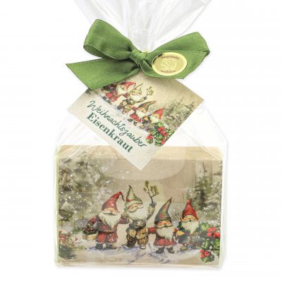 Schafmilchseife eckig 150g Eisenkraut "Weihnachtszauber-Motiv 12" in Cello 