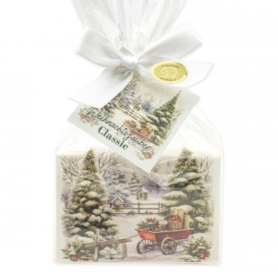 Schafmilchseife eckig 150g Classic "Weihnachtszauber-Motiv 19" in Cello 