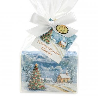 Schafmilchseife eckig 150g Classic "Weihnachtszauber-Motiv 21" in Cello 