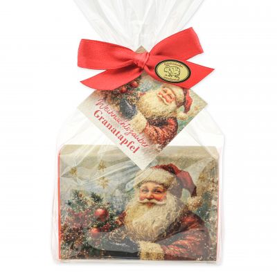Schafmilchseife eckig 150g Granatapfel "Weihnachtszauber-Motiv 22" in Cello 