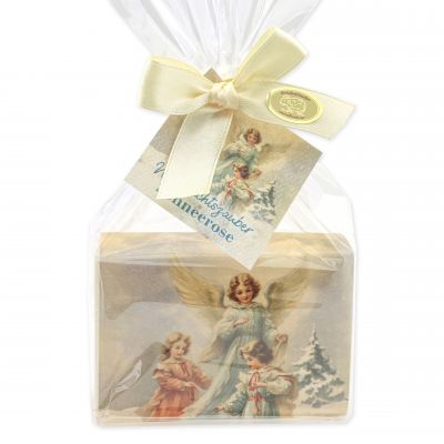 Schafmilchseife eckig 150g Schneerose "Weihnachtszauber-Motiv 7" in Cello 