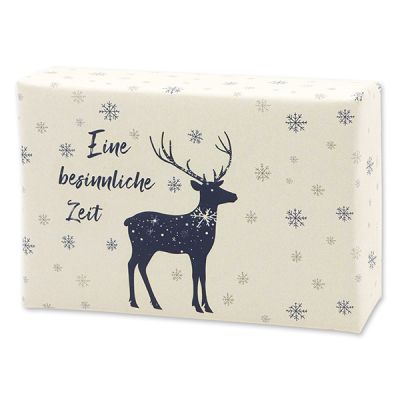 Schafmilchseife eckig 150g "Bunte Festtage Motiv 1", Zirbe 