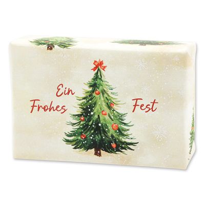 Schafmilchseife eckig 150g "Bunte Festtage Motiv 2", Zirbe 