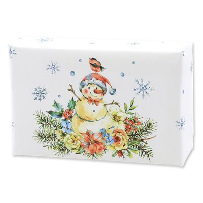 Schafmilchseife eckig 150g "Bunte Festtag Motiv 5", Schneerose 