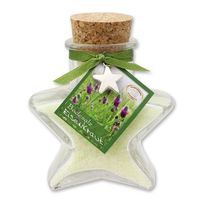 Bath salt 160g in a star shaped glass jar, Verbena 