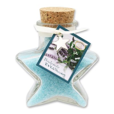 Bath salt 160g in a star shaped glass jar, "Against a cold" 