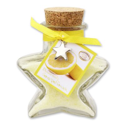 Bath salt 160g in a star shaped glass jar, Grapefruit 