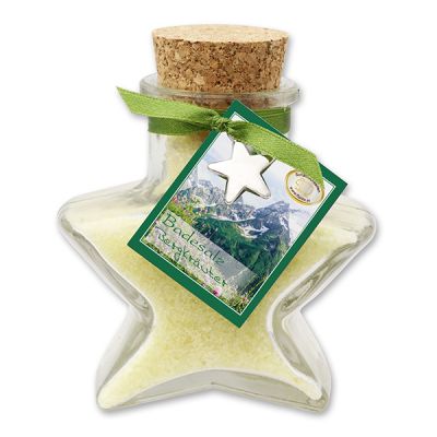 Bath salt 160g in a star shaped glass jar, Herbs 