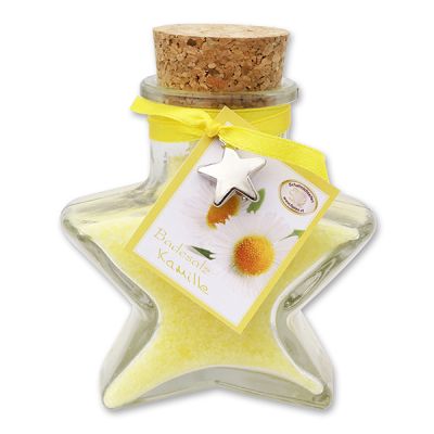 Bath salt 160g in a star shaped glass jar, Chamomile 