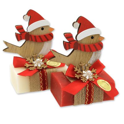 Sheep milk soap 100g decorated with a bird, Classic/Pomegranate 